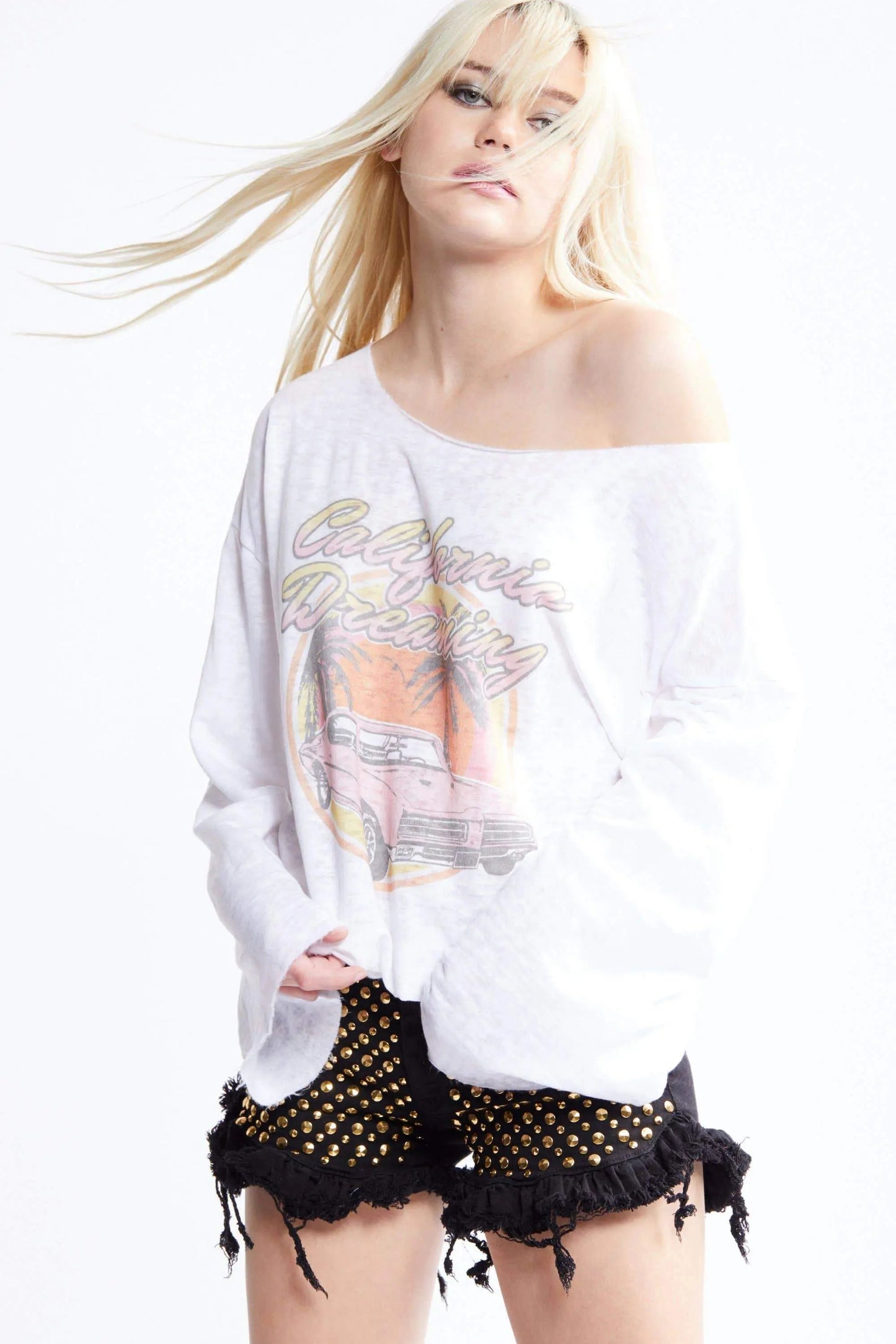 RECYCLED KARMA - California Dreaming Bell Sleeve Tee Sweatshirt Recycled Karma
