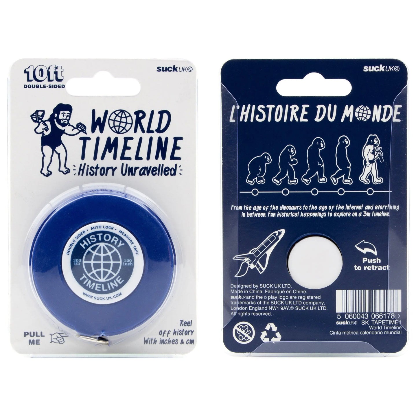 SUCK UK World Timeline Tape Tape Measure Suck UK