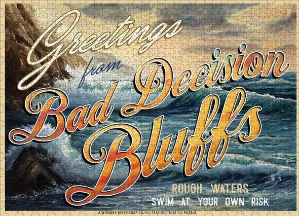 WHISKEY RIVER SOAP CO - Greetings from Bad Decision Bluffs Puzzle Puzzle Whiskey River Soap Co