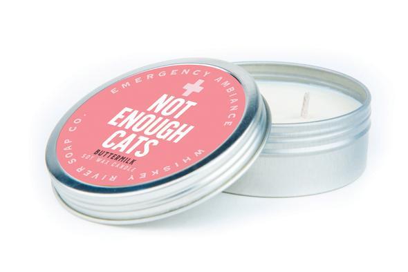 WHISKEY RIVER SOAP CO - Not Enough Cats Emergency Ambience Travel Tin Candle Whiskey River Soap Co