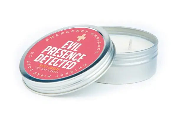 WHISKEY RIVER SOAP CO - Evil Presence Detected Emergency Ambience Travel Tin Candle Whiskey River Soap Co