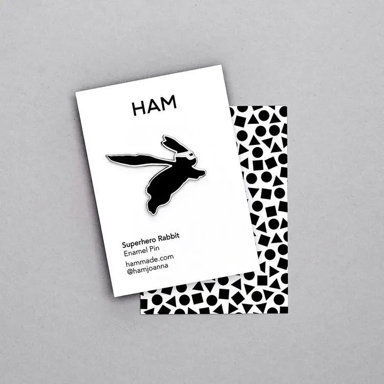 Superhero Rabbit Pin Hammade