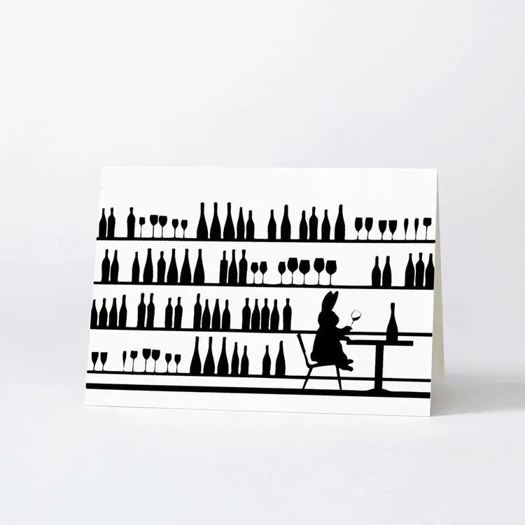 Wine Tasting Rabbit Card Hammade
