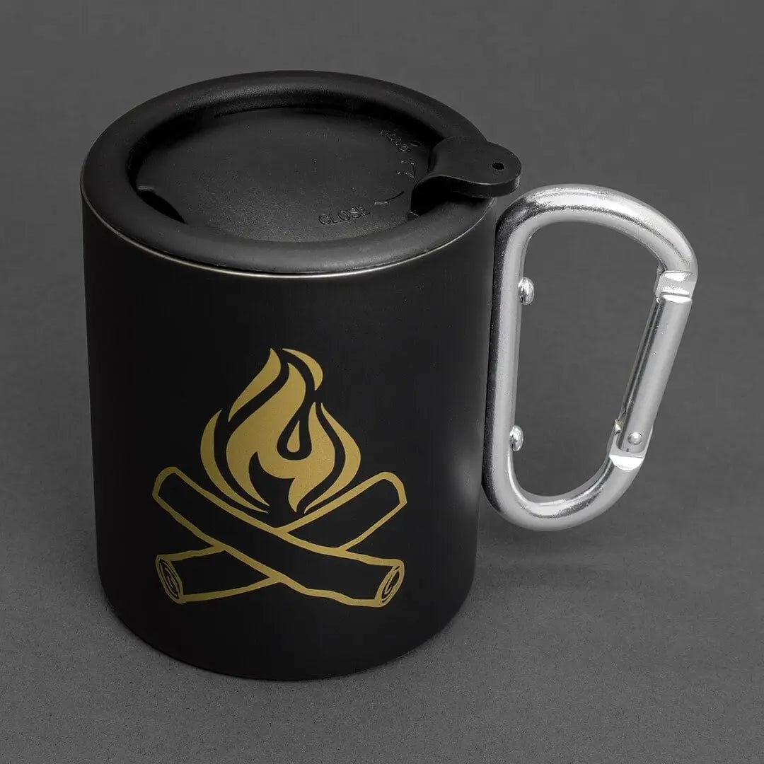 IRON & GLORY Happy Camper - Carabiner Camping Cup Eight3Five Inc Black