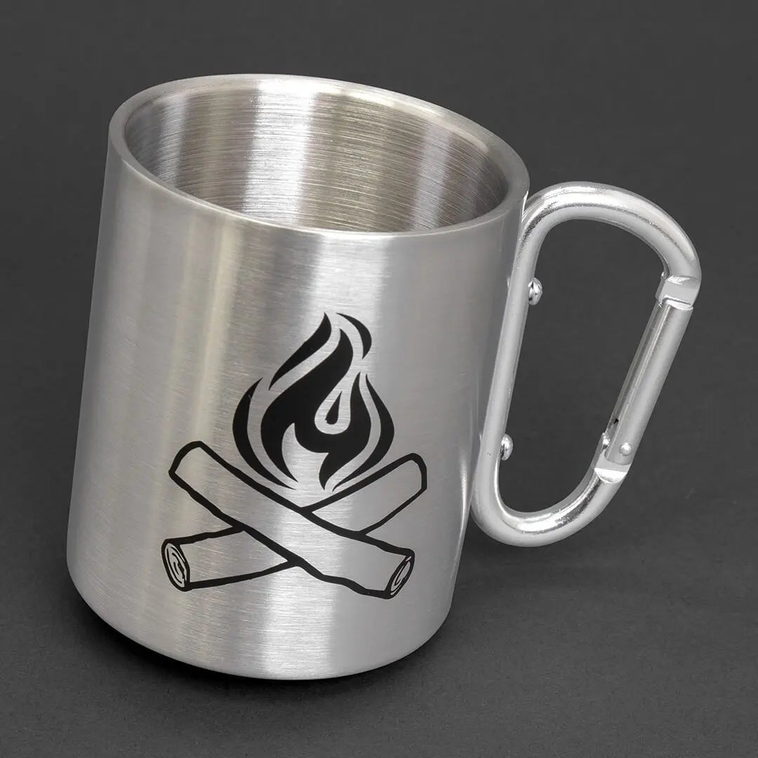 IRON & GLORY Happy Camper - Carabiner Camping Cup Eight3Five Inc Silver