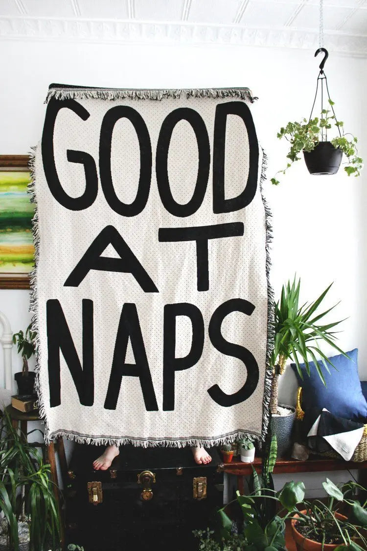 CALHOUN & CO - Good At Naps Throw Blanket Throw Calhoun & Co