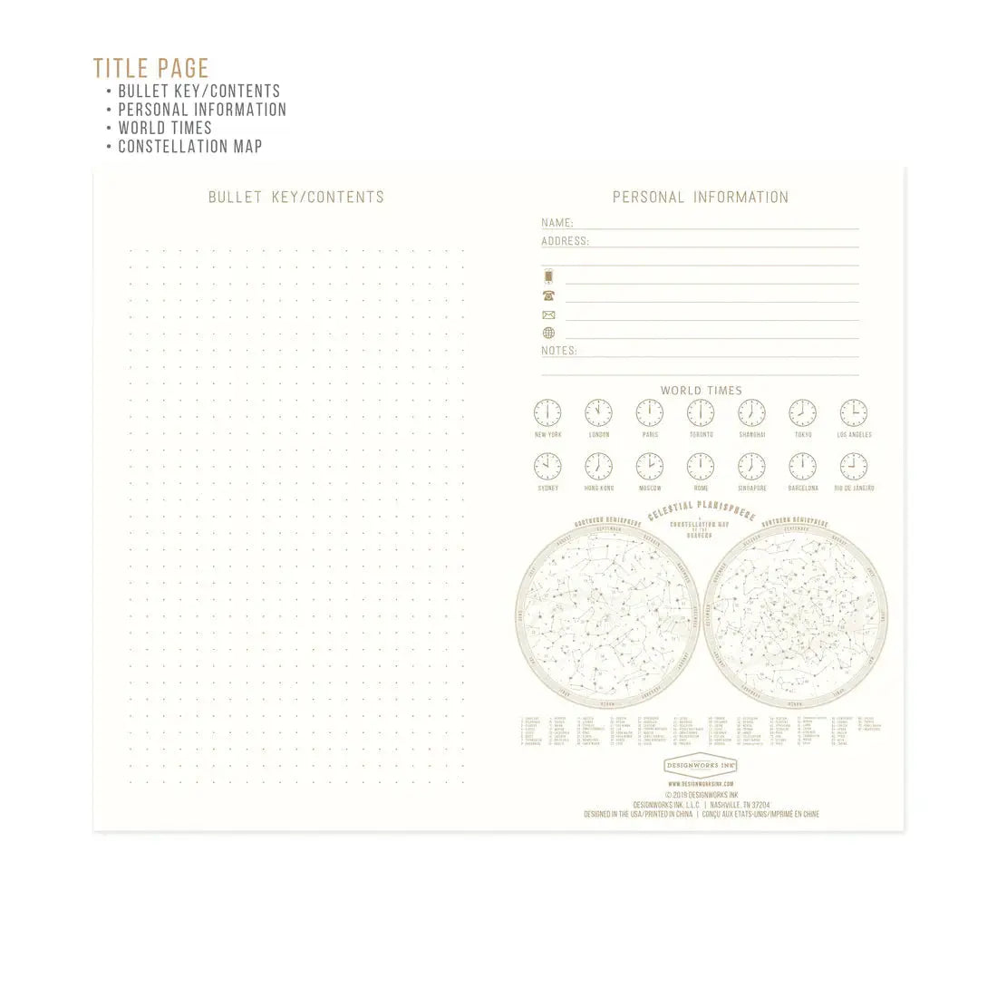 Cloth Journal - Navy Constellations "It Is Written In The Stars" journal Designworks Ink