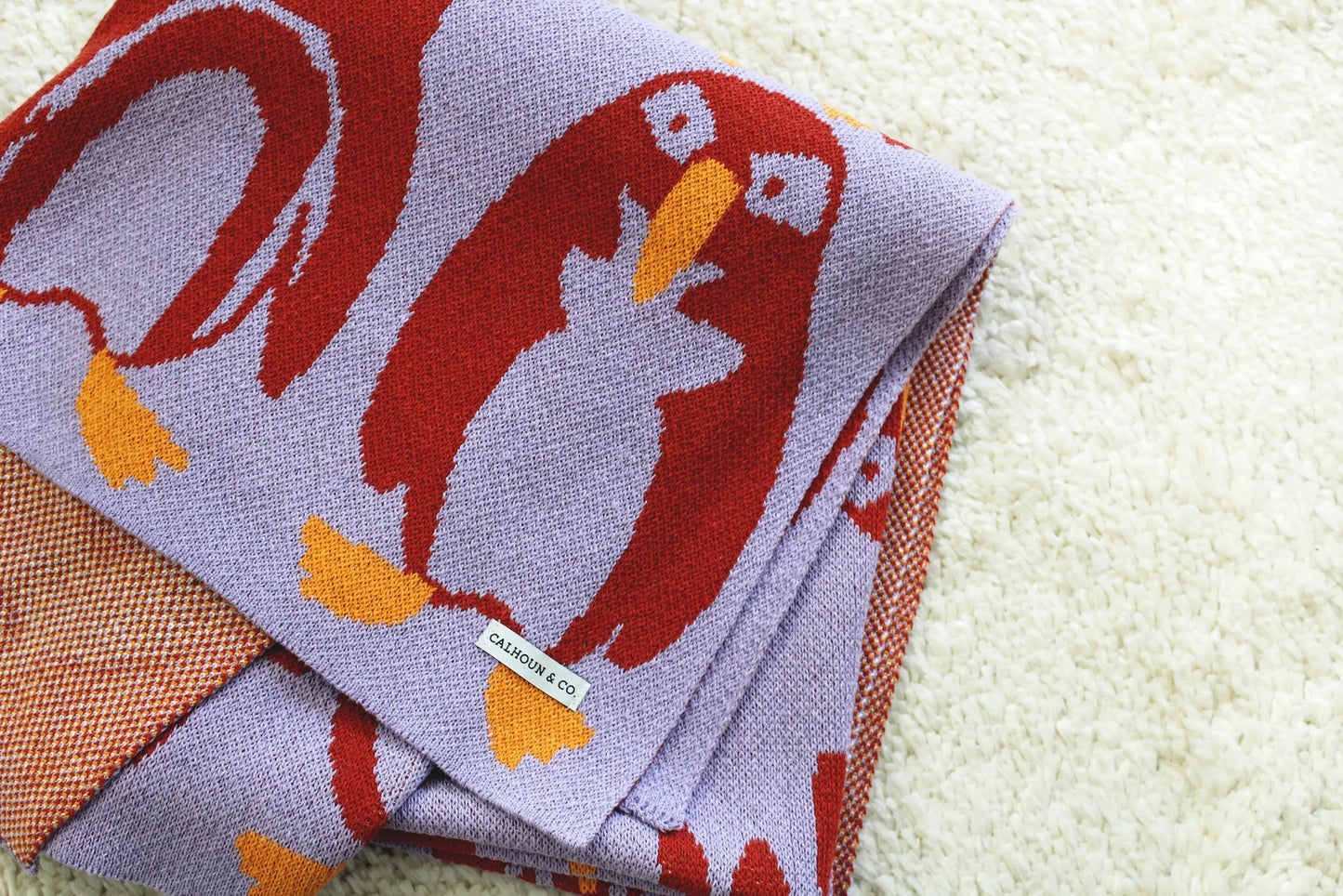 Penguin Party Knit Throw Blanket Blankets Calhoun & Co