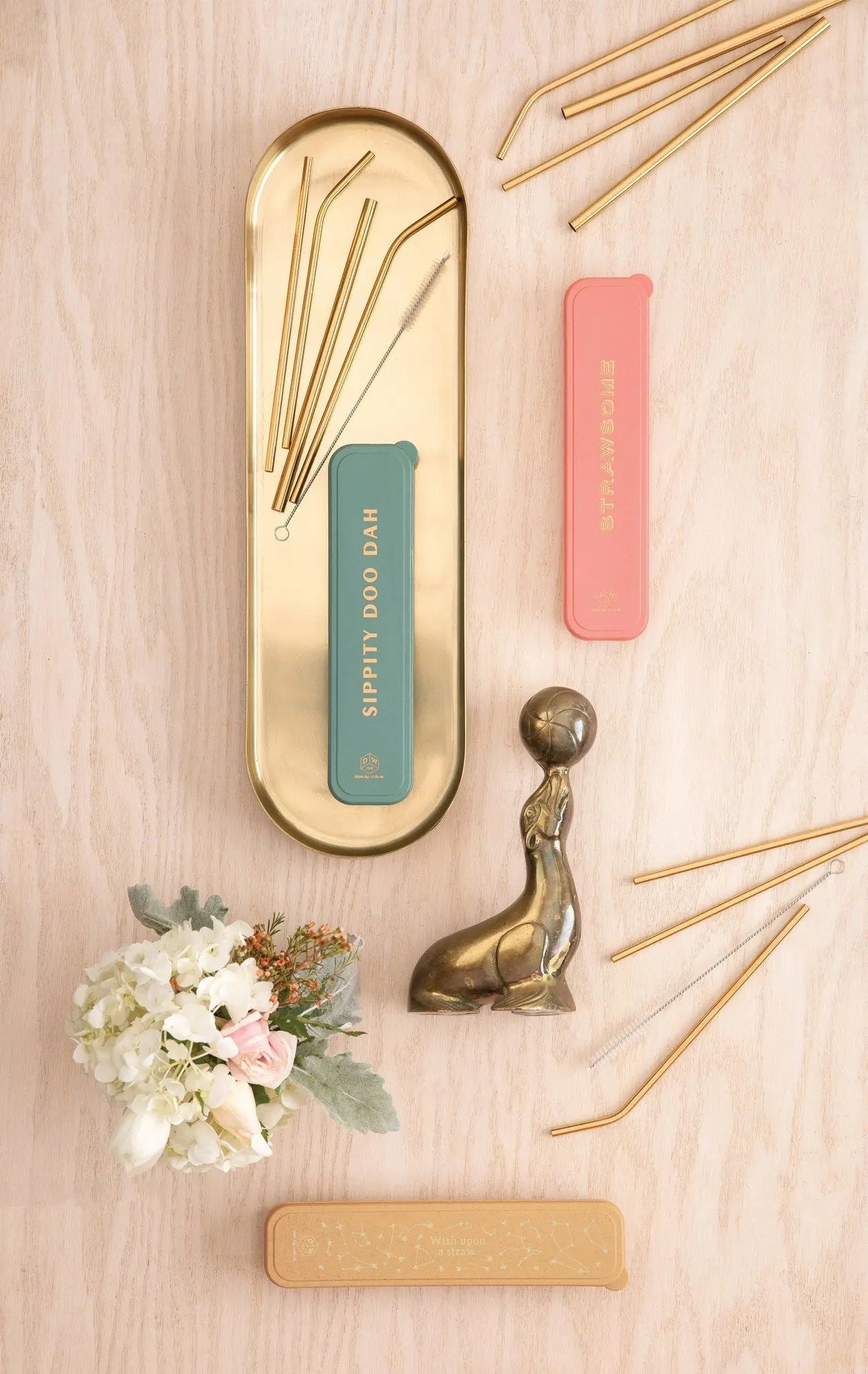 DESIGNWORKS INK - Stainless Steel Straw set - "Sippity Doo Dah" Straw Designworks Ink