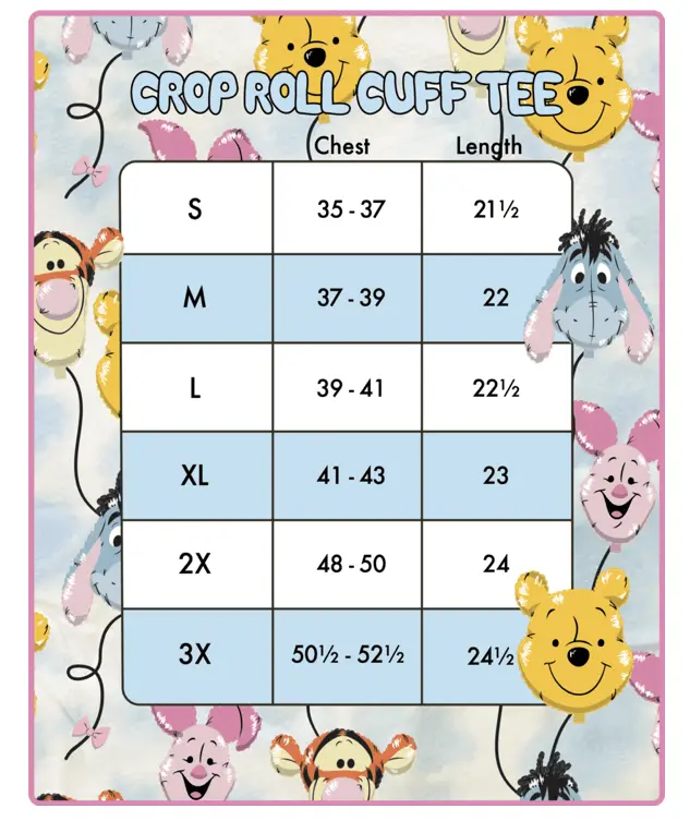 LOUNGEFLY Disney Pooh & Friends Balloons Crop Tee T-Shirt Loungefly