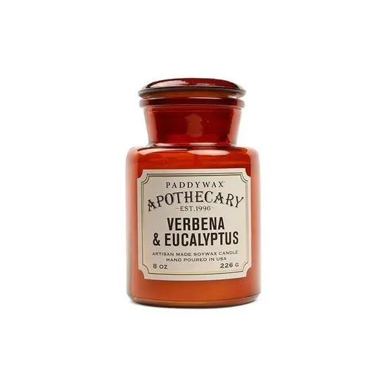 PADDYWAX - Apothecary Amber Glass Candle - Verbena & Eucalyptus Candle Paddywax 8oz