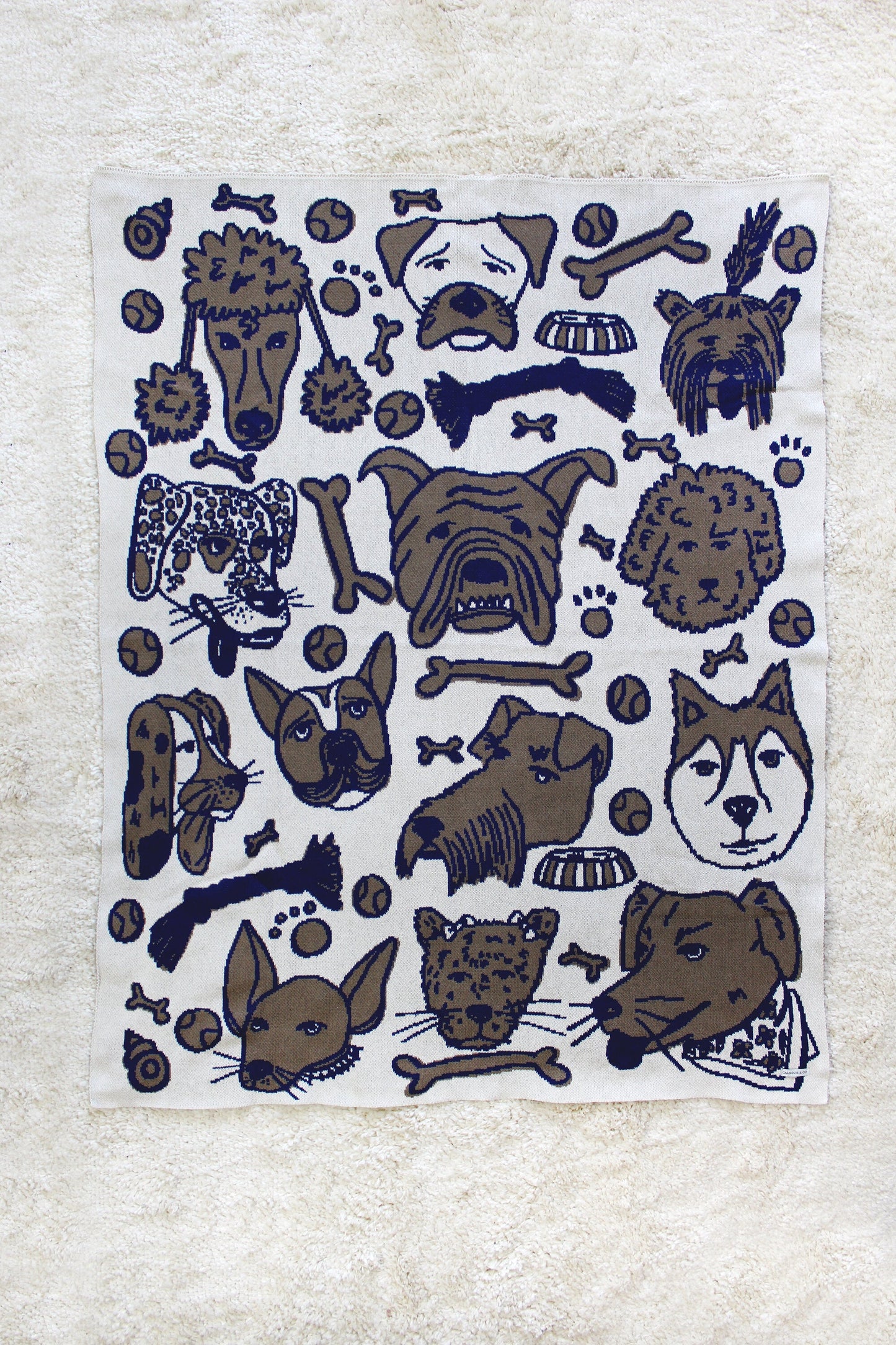 Woof! Knit Throw Blanket Blankets Calhoun & Co