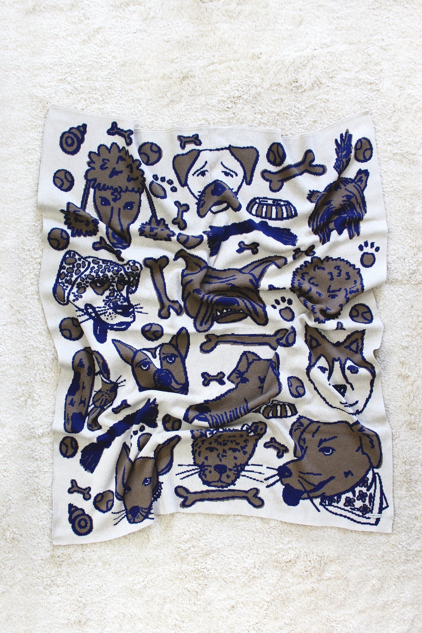 Woof! Knit Throw Blanket Blankets Calhoun & Co