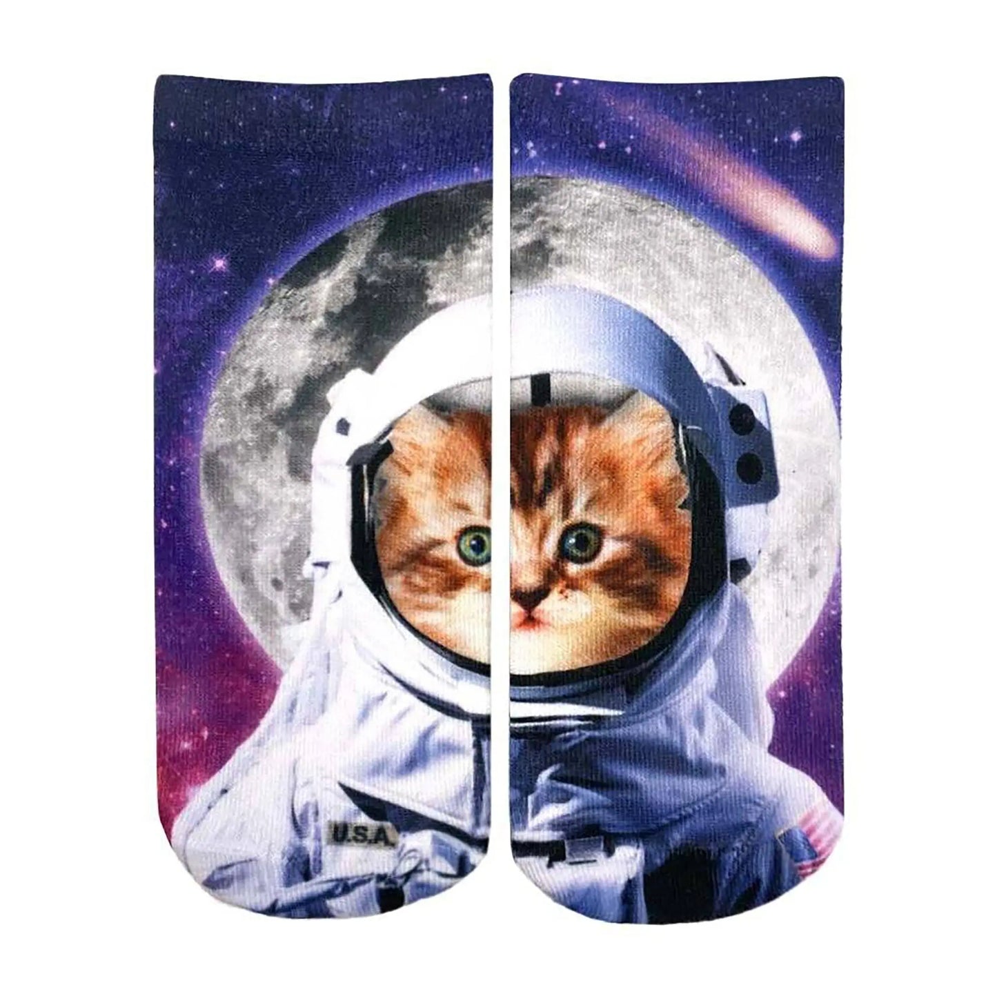 Astronaut Cat Ankle Socks living royal