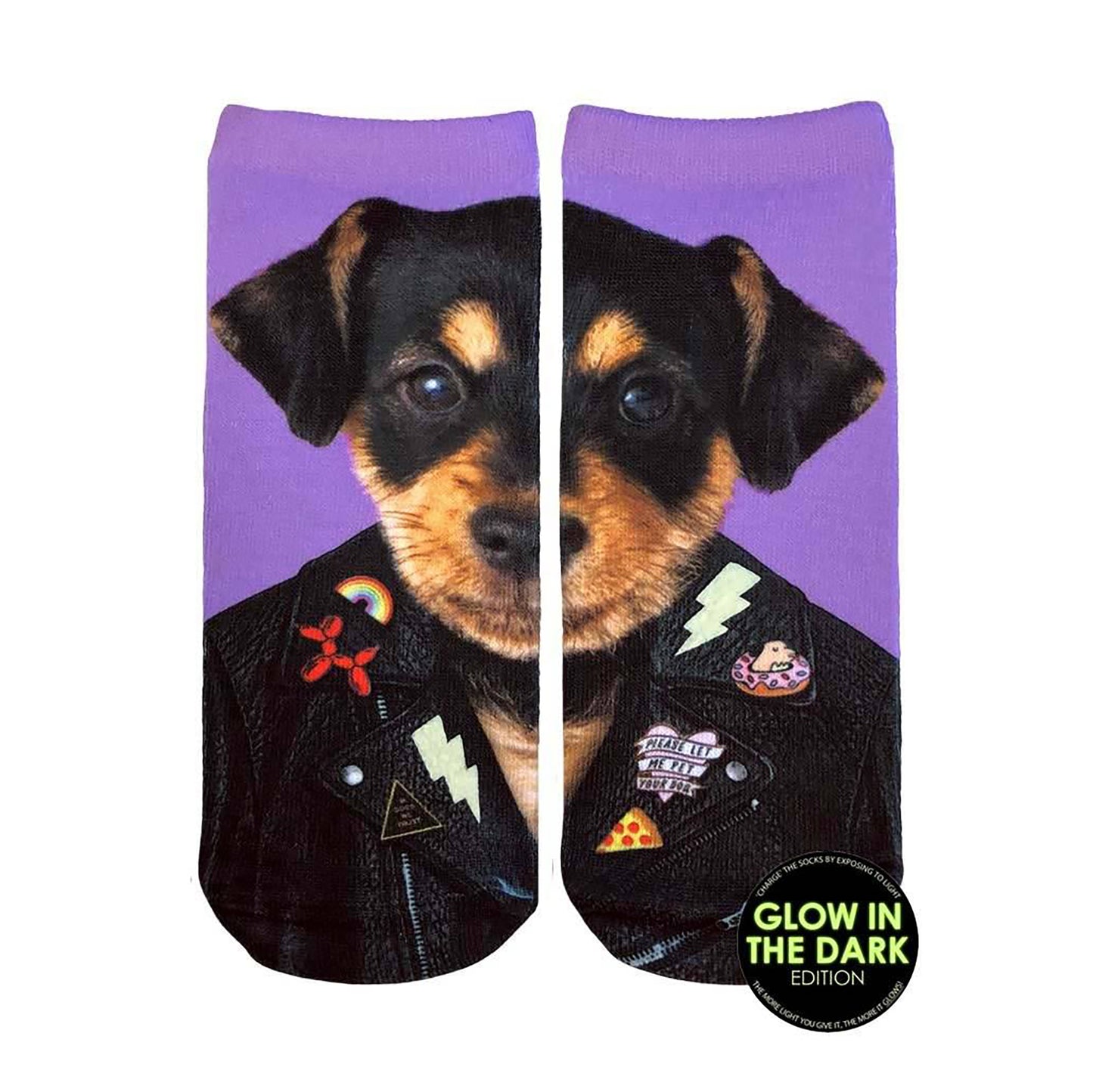 Punk Dog Glow In The Dark Ankle Socks