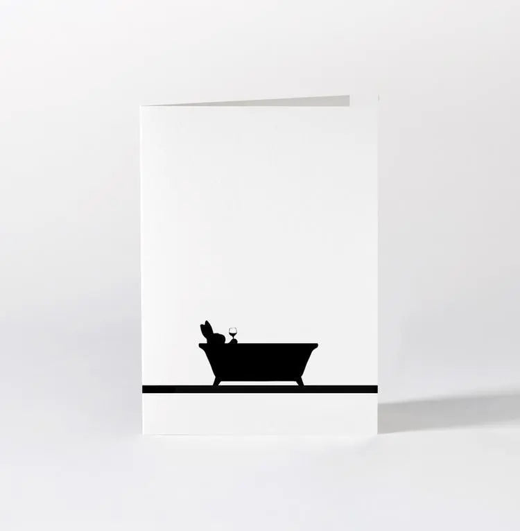 Bathtime Rabbit Card Hammade