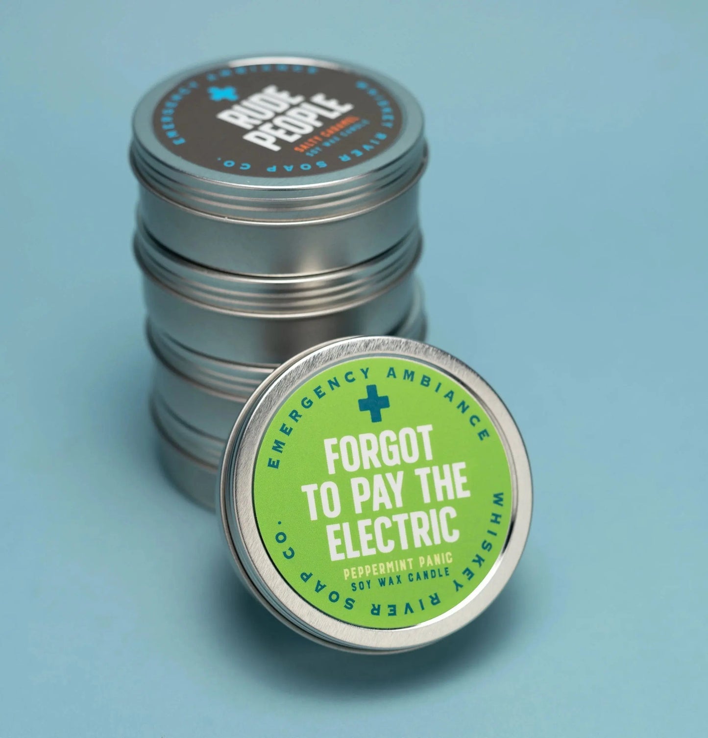 WHISKEY RIVER SOAP CO - Forgot To Pay The Electric Emergency Ambience Travel Tin Candle Whiskey River Soap Co
