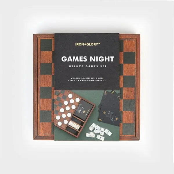 Games Night - Iron & Glory Wooden Compendium Board Games Suck UK