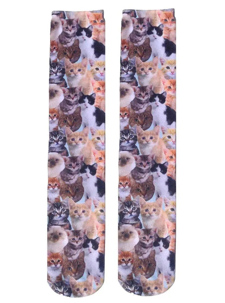 LIVING ROYAL Kitty All Over Knee High Socks Socks living royal