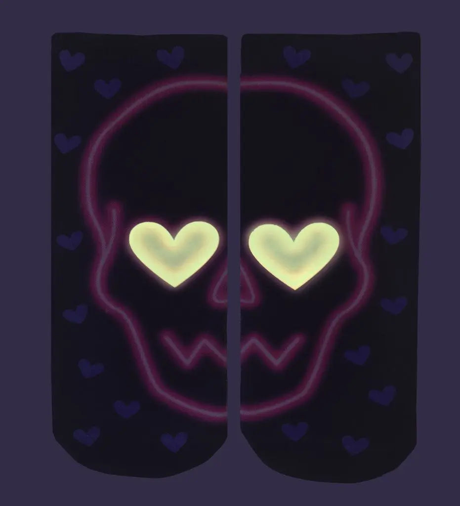 LIVING ROYAL Skull Glow In The Dark Ankle Socks Socks living royal