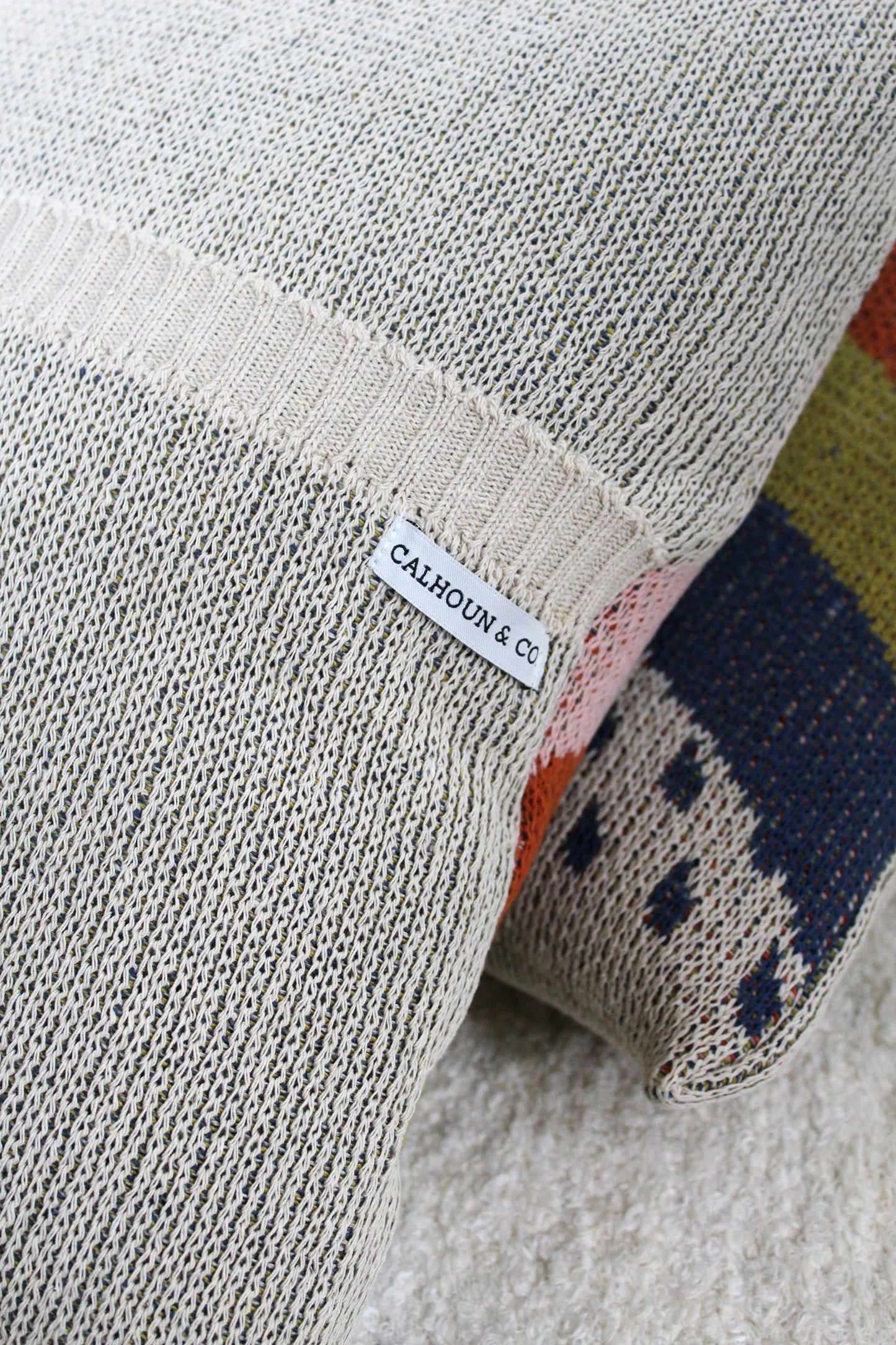 Rainbow Knit Pillow Blankets Calhoun & Co