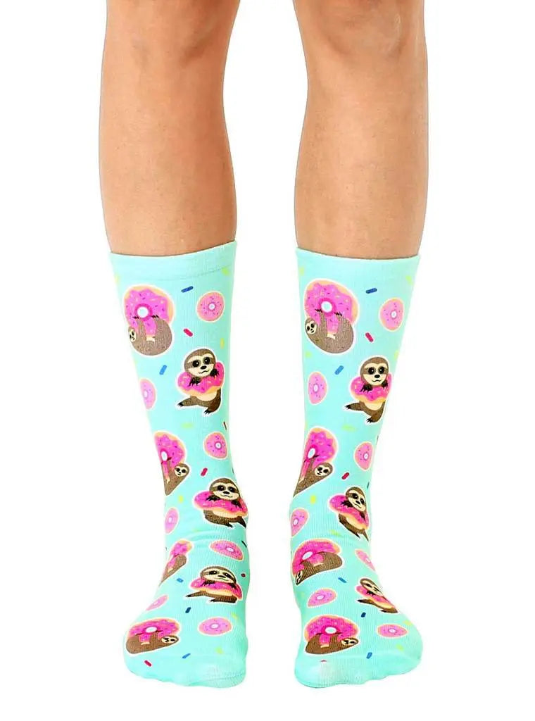 LIVING ROYAL Sloth Donut Crew Socks Socks living royal