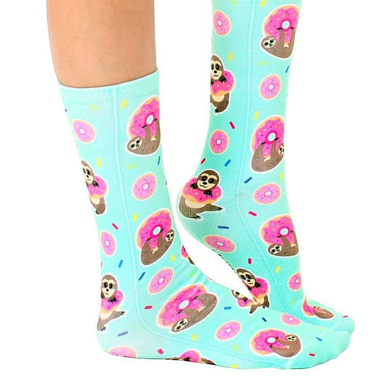 LIVING ROYAL Sloth Donut Crew Socks Socks living royal
