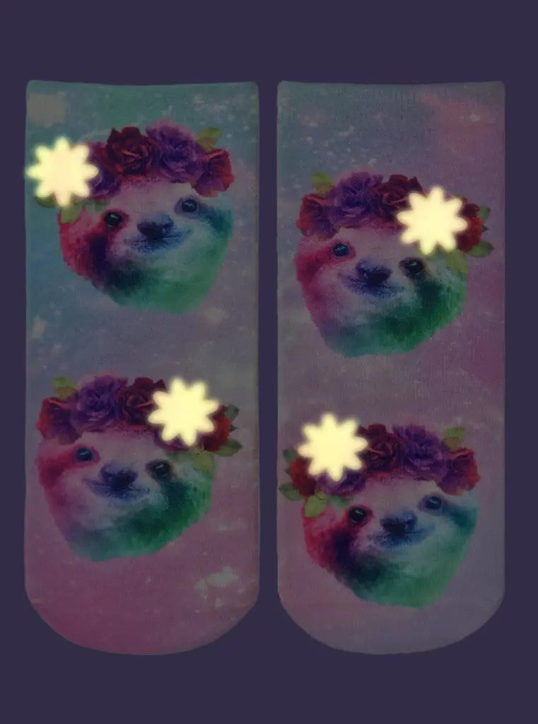 LIVING ROYAL Sloth Glow In The Dark Ankle Socks Socks living royal