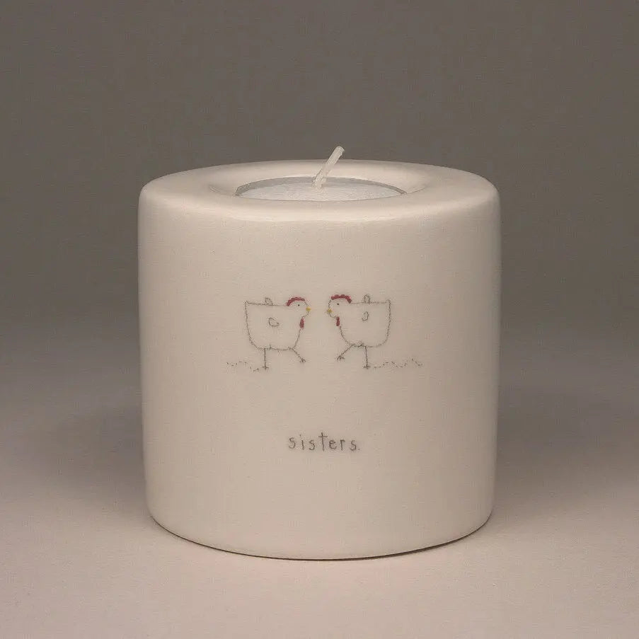 Sisters Small Tea Light Holder Words & Pictures