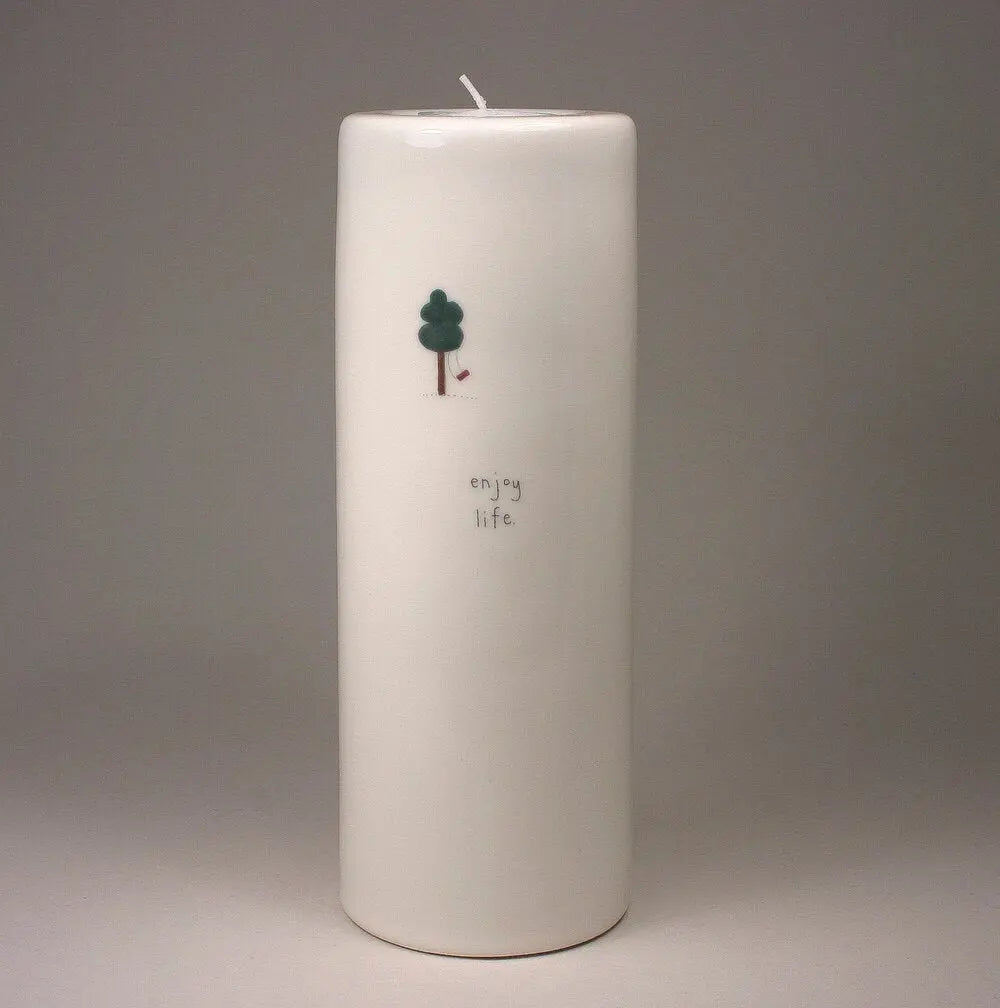 BETH MUELLER Words & Pictures - Enjoy Life Large Tea Light Holder Candle Holders Beth Mueller