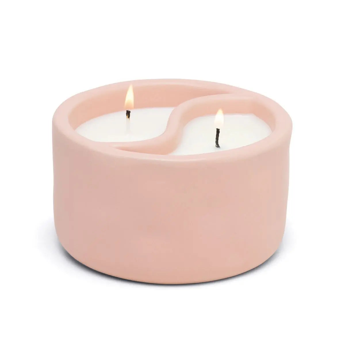 PADDYWAX - Yin & Yang 11oz Dusty Pink Matte Ceramic Candle - Cactus Flower & Watermint Candle Paddywax