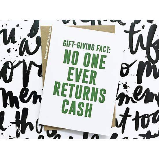 HONEST AF CARDS - No One Ever Returns Cash Card Honest AF Cards 