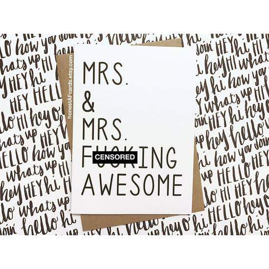 HONEST AF CARDS - Mrs & Mrs F*cking Awesome Card Honest AF Cards 