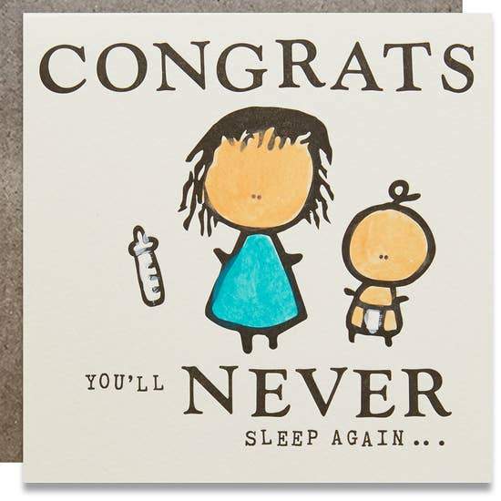 KWOHTATIONS CARDS - Congrats You'll Never Sleep Again Gift Card Kwohtations Cards 