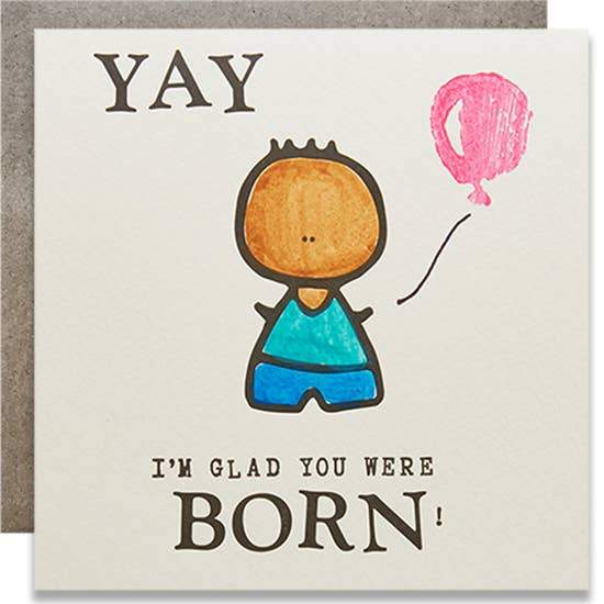 KWOHTATIONS CARDS - Yay I'm Glad You Were Born Gift Card Kwohtations Cards 