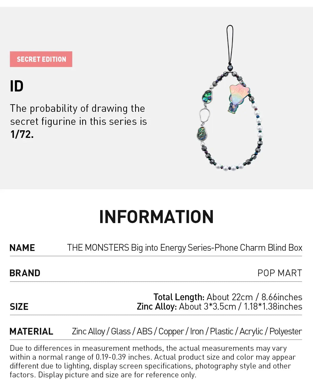 [In Stock] POPMART Big into Energy Series-Phone Charm Blind Box Labubu (SEALED)