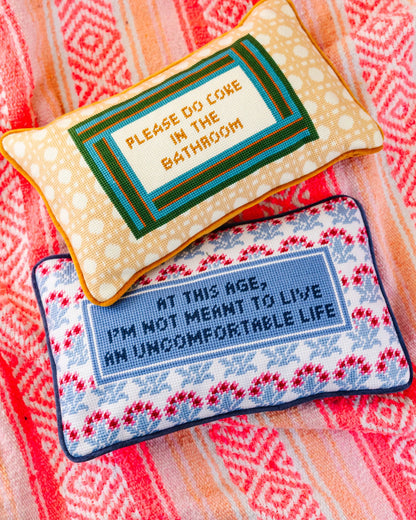 Bathroom Etiquette Needlepoint Pillow