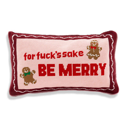 Be Merry Needlepoint Pillow