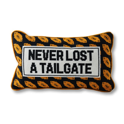 Never Lost A Tailgate Needlepoint Pillow