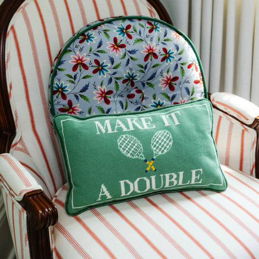 Make It A Double Needlepoint Pillow