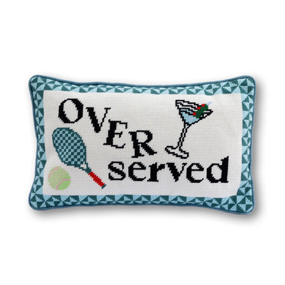 Overserved Needlepoint Pillow