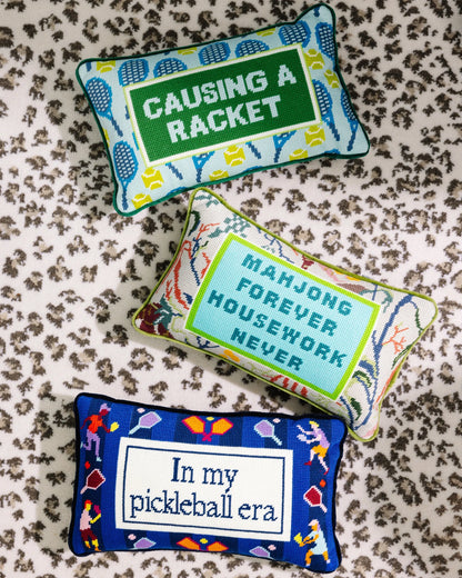 Pickleball Era Needlepoint Pillow