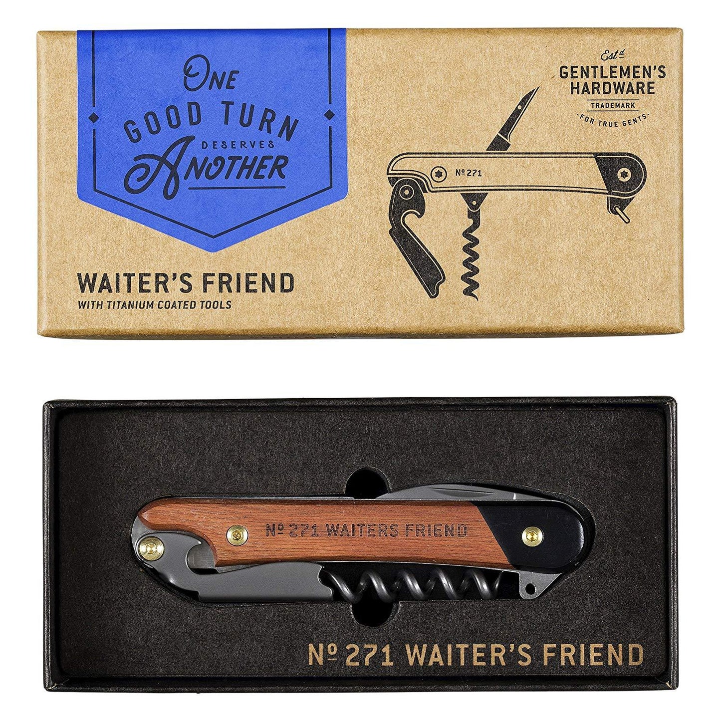 GENTLEMEN'S HARDWARE Waiter's Friend Bottle Opener Wild & Wolf 