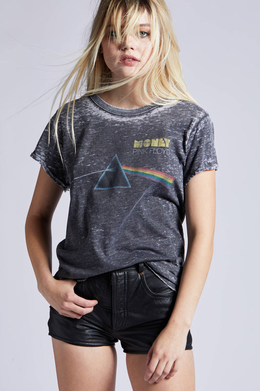 Recycled Karma - Preorder Pink Floyd Dk Side Money Burn Out Tee T-Shirt Recycled Karma 