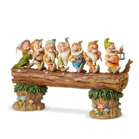 DISNEY TRADITIONS - Seven Dwarfs On Log Masterpiece Collectible Enesco 