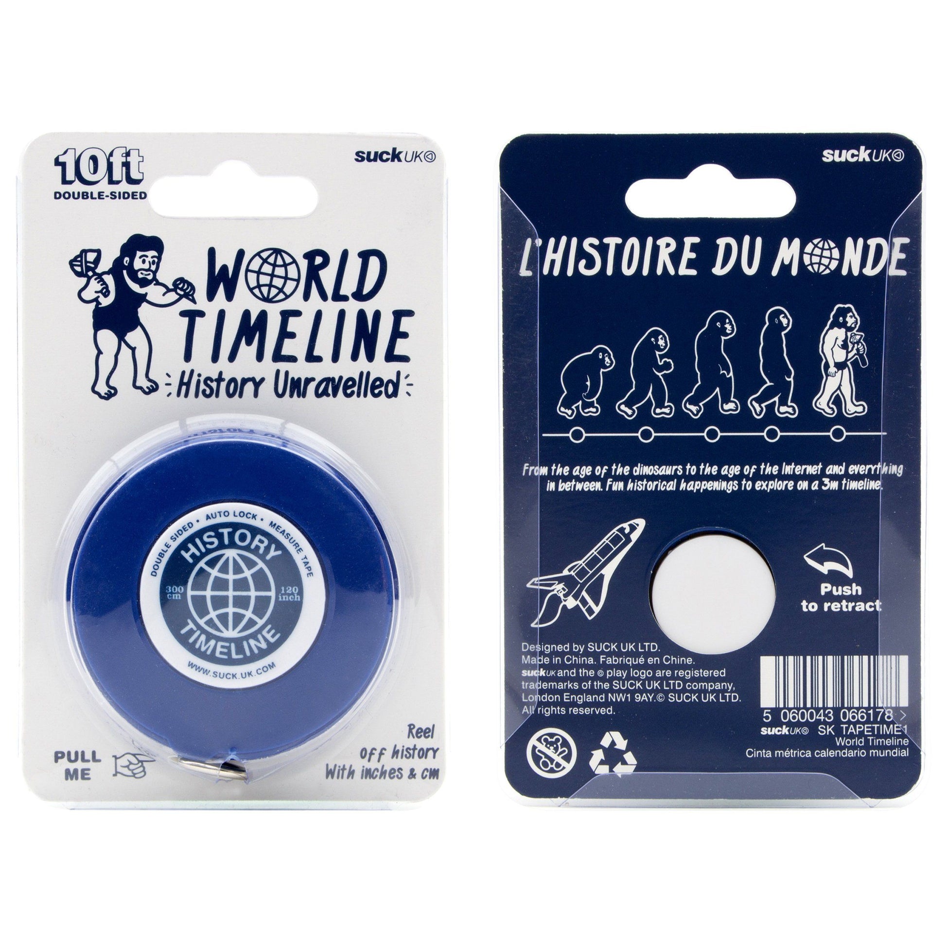 SUCK UK World Timeline Tape Tape Measure Suck UK 