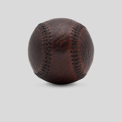 Bison Leather with Green Stitch Figure 8 Ball by Leather Head Sports