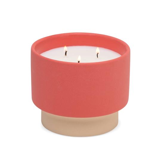 PADDYWAX - Color Block Candle - Tan/Red - Amber & Smoke Candle Paddywax 