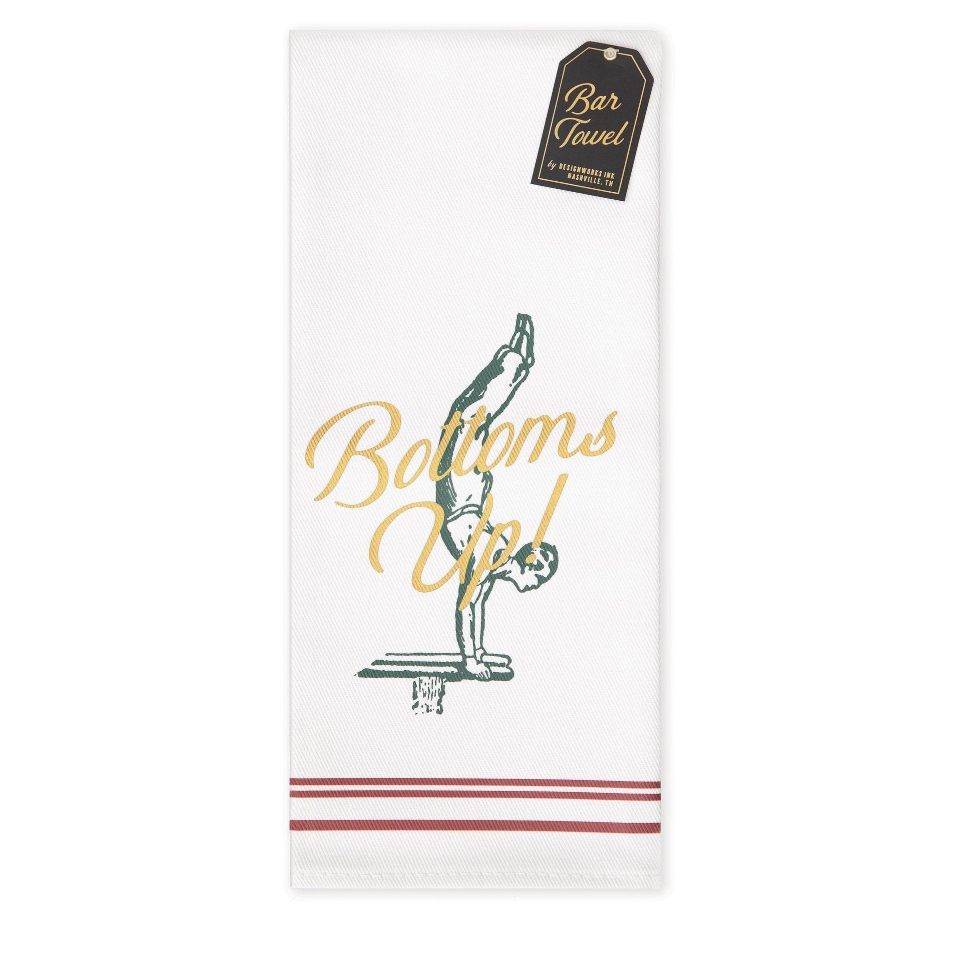 DESIGNWORKS INK - Barware Bar Towel - "Bottoms Up!" Bar Towel Designworks Ink 