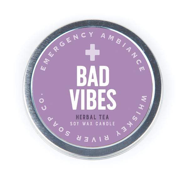 WHISKEY RIVER SOAP CO - Bad Vibes Emergency Ambience Travel Tin Candle Whiskey River Soap Co 